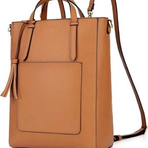 ECOSUSI Converterible Backpack Purse New Tan